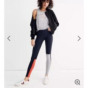 SPLITS59 x Peloton Colorblock Flash Leggings Black Red Gray Athletic Size Large